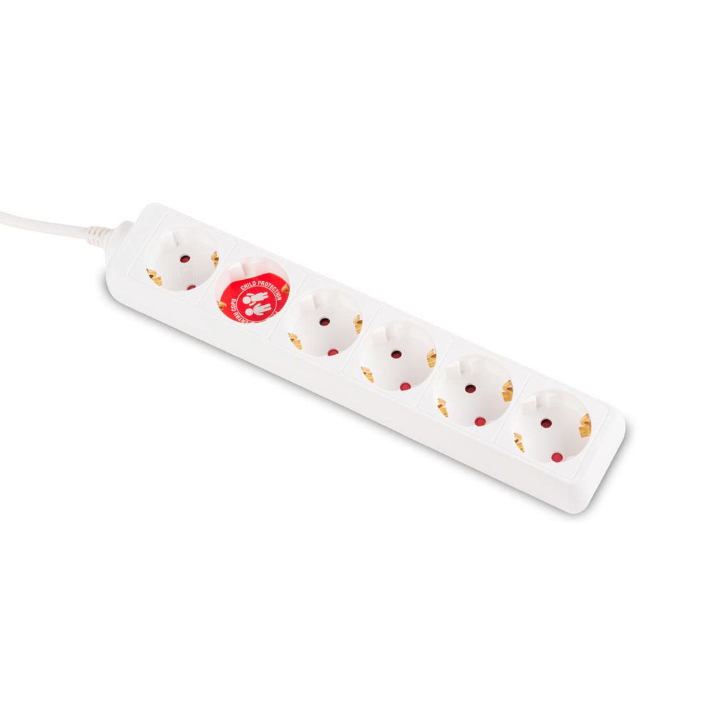 Prelungitor 1.5m 6 prize, alb, Inlet