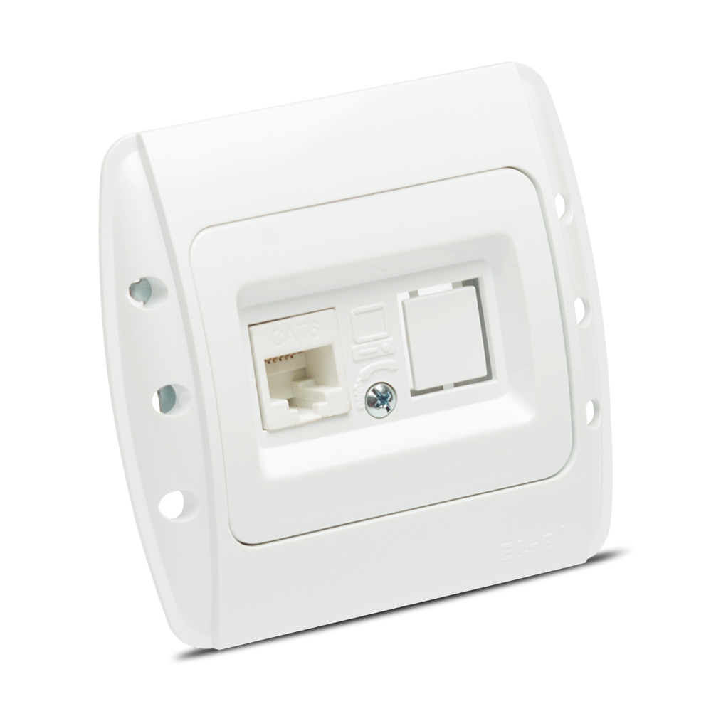 Zirve Priza UTP 1xRJ45 Cat6E ST Alb
