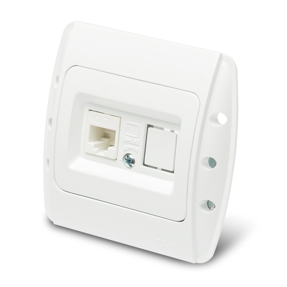 Zirve Priza UTP 1xRJ45 Cat6E ST Alb