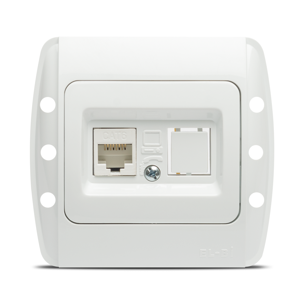 Zirve Priza UTP 1xRJ45 Cat6E ST Alb