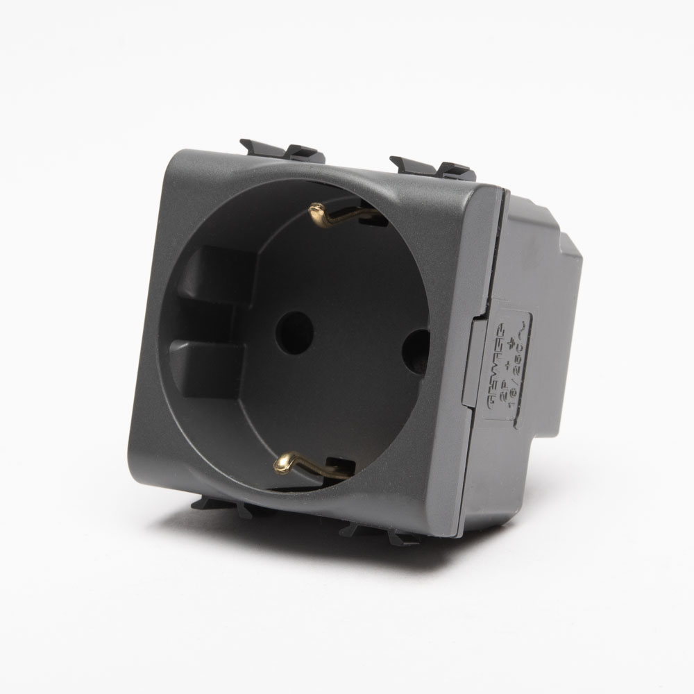 Priza Schuko 2M 2P+E 16A Negru, Chorus GW12241