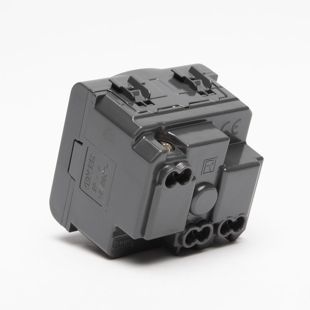 Priza Schuko 2M 2P+E 16A Negru, Chorus GW12241