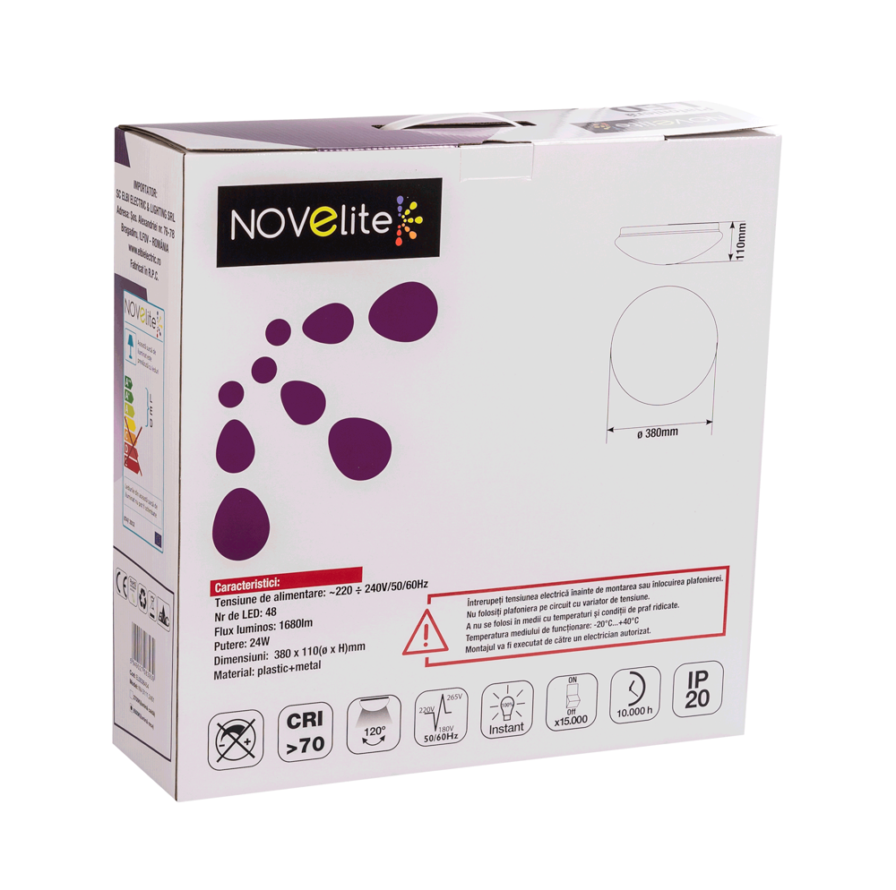 Plafoniera LED 24W 6500K      