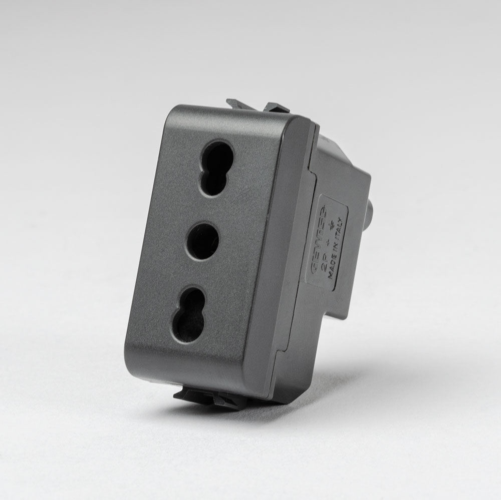 Priza Italian 1M 2P+E 16A Negru, Chorus GW12203