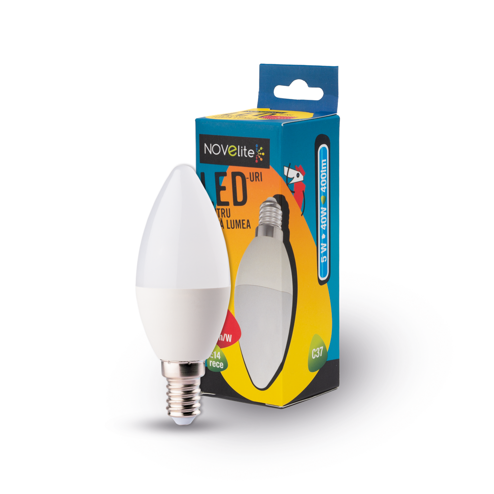 Bec LED Lumanare 5W E14 6400K 