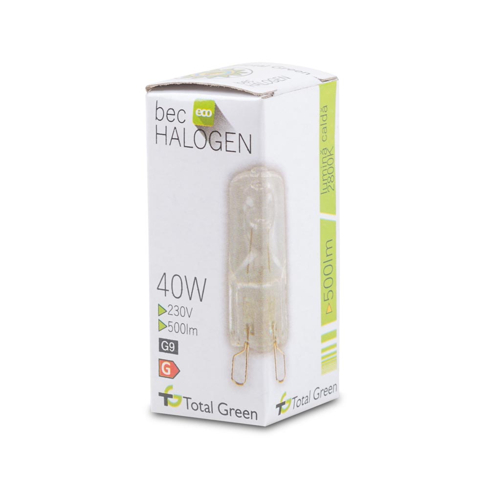 Bec halogen bulb 40W G9 ECO, Total Green 