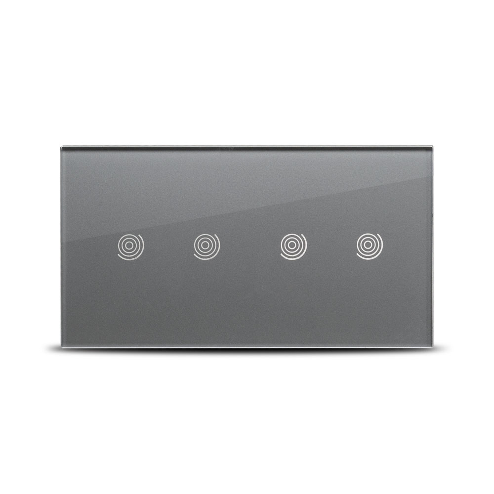 Panou dublu gri 2T+2T, aparataj touch PULSAR NS