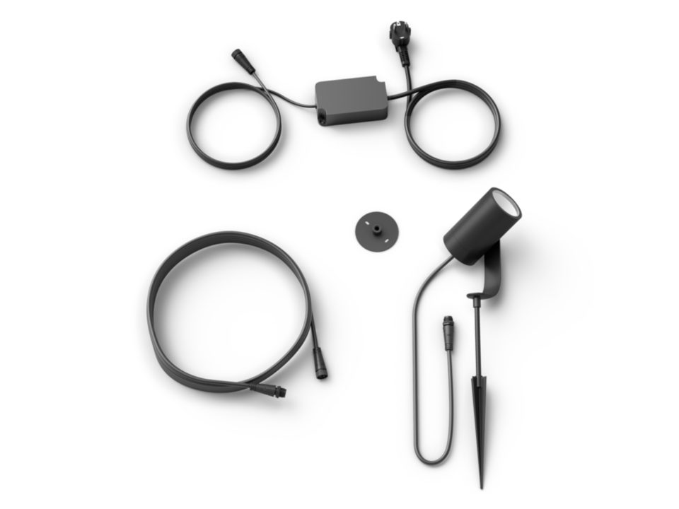 Spot exterior RGBW 8W 24V IP65, negru, Philips Hue