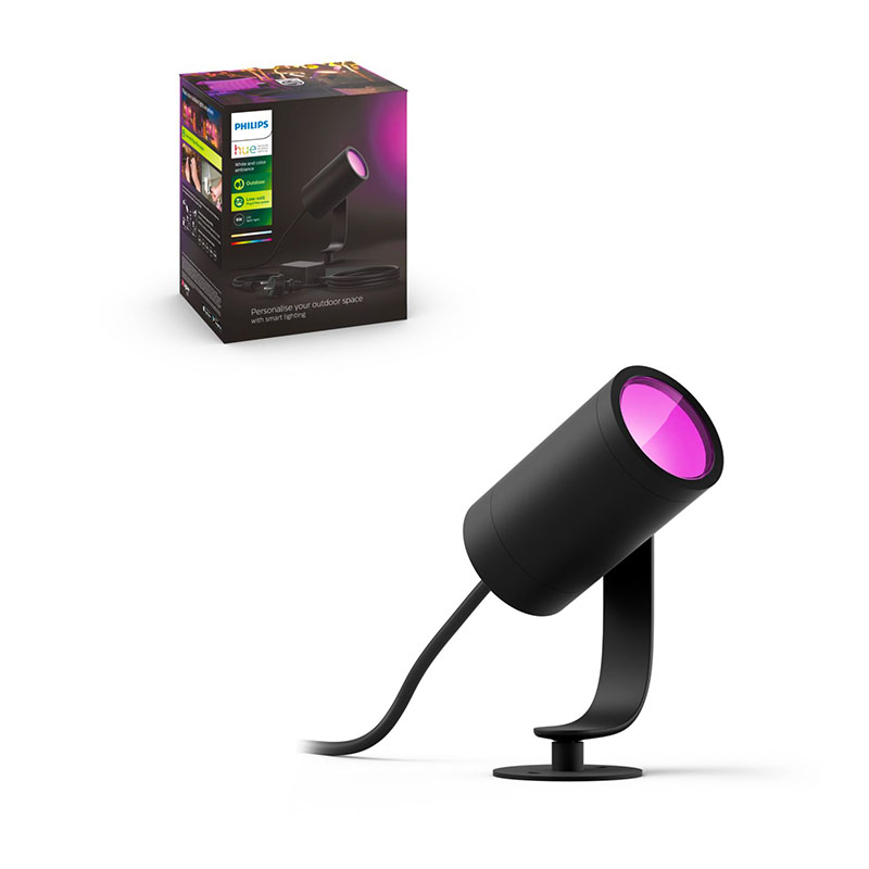 Spot exterior RGBW 8W 24V IP65, negru, Philips Hue