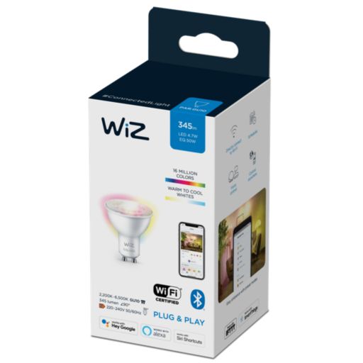 Bec LED spot 4.7-50W GU10 922-965 RGB wifi, Wiz
