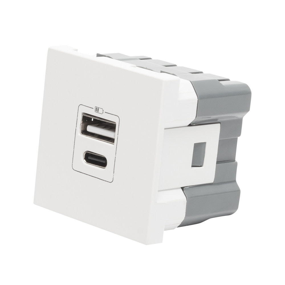 Moda Voice, priza USB A+C 5V 2,4A 2M, alb, Elbi