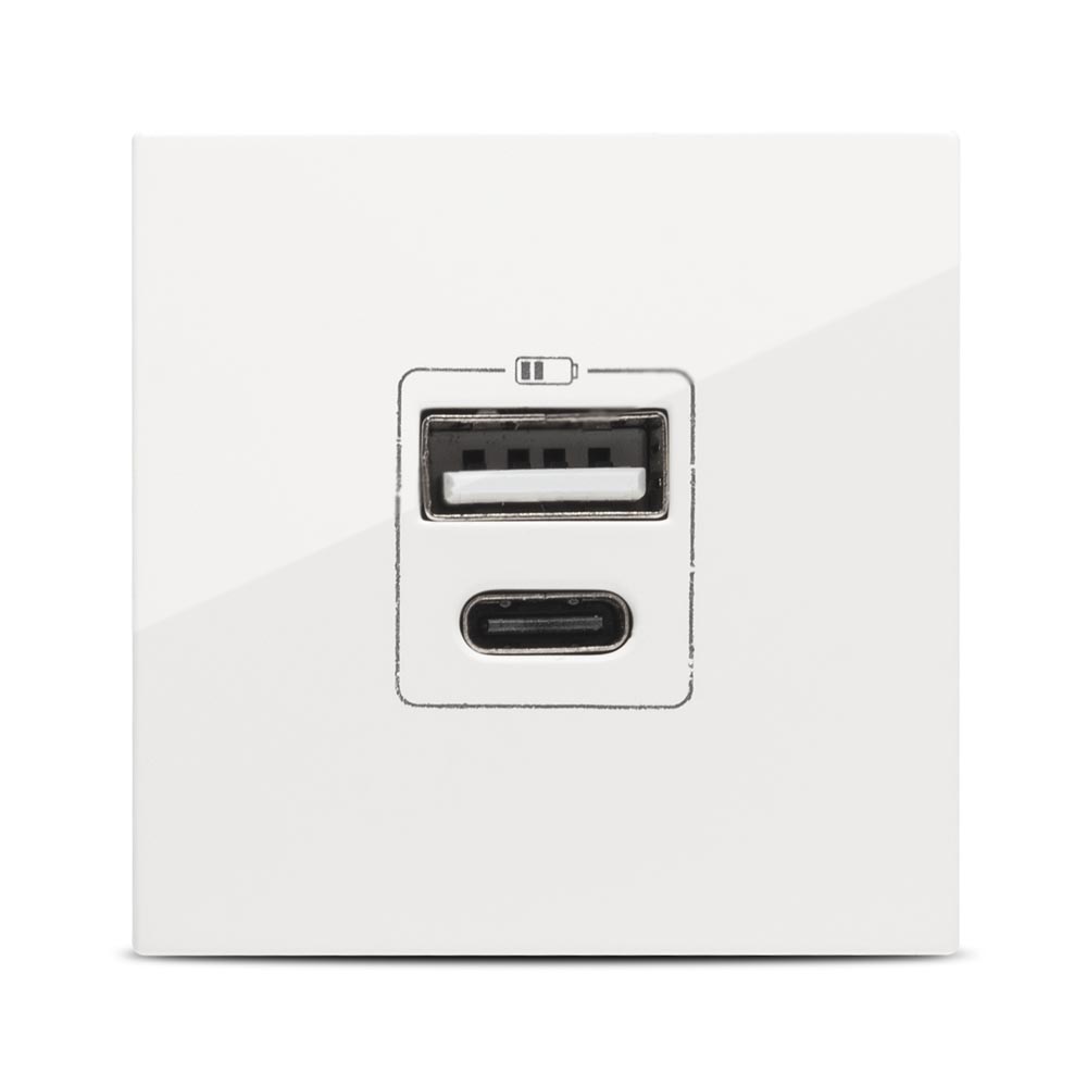 Moda Voice, priza USB A+C 5V 2,4A 2M, alb, Elbi