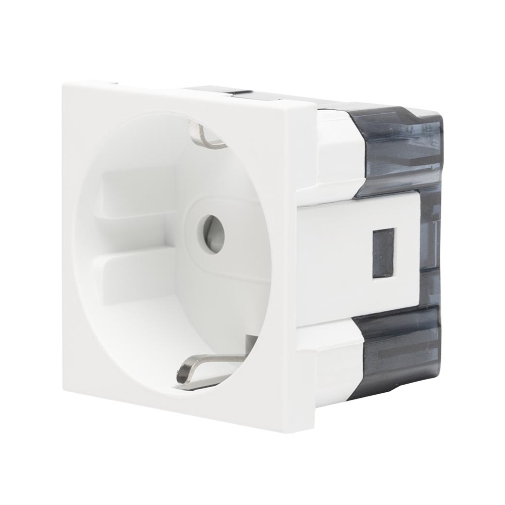 Moda Voice, priza Schuko protectie copii 2M, alb mat, Elbi