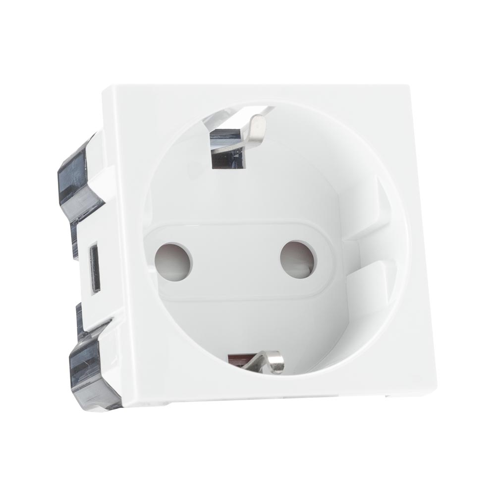 Moda Voice, priza Schuko protectie copii 2M, alb mat, Elbi