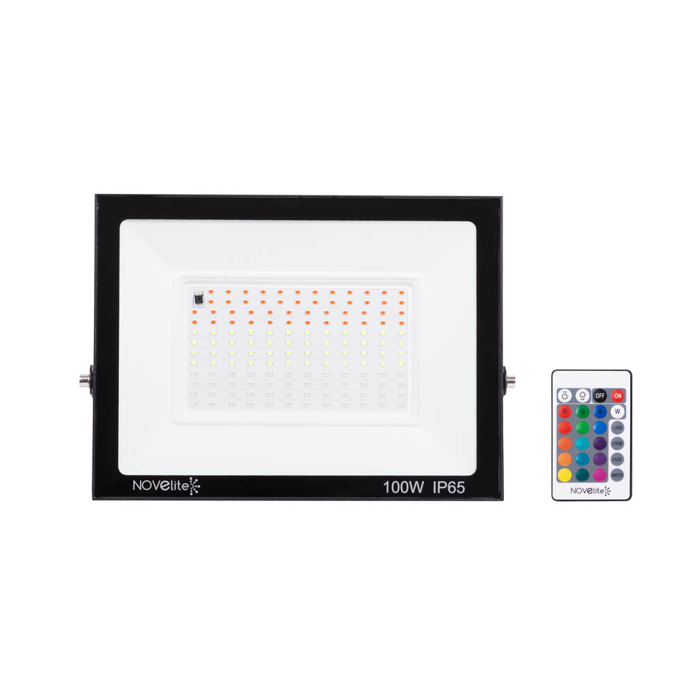 Proiector SMD slim LED 100W RGB cu telecomanda, Novelite